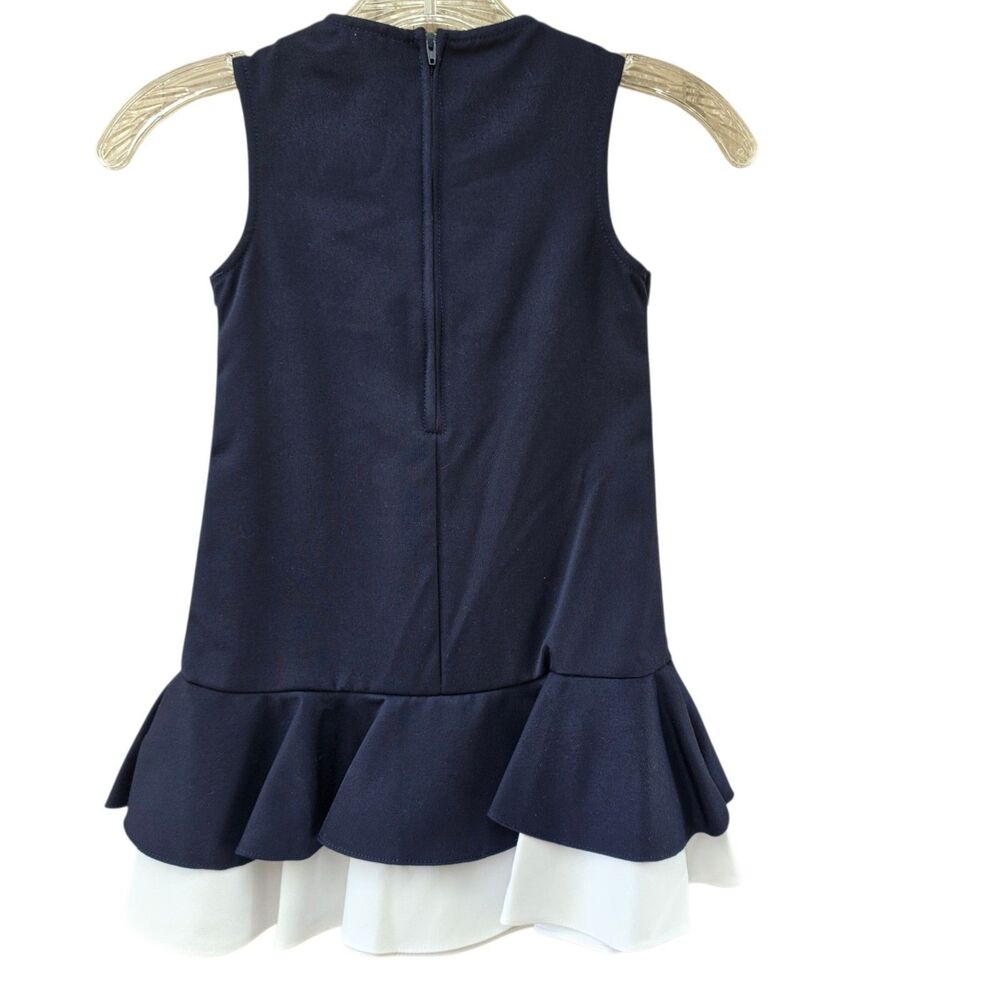 Vintage Rare Editions Dress Size 4 Blue White Sleeveless With Bow New With Tags - Picture 2 of 7